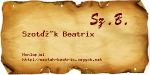 Szoták Beatrix névjegykártya