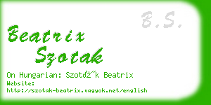 beatrix szotak business card